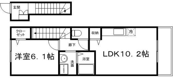 御着駅 徒歩20分 2階の物件間取画像